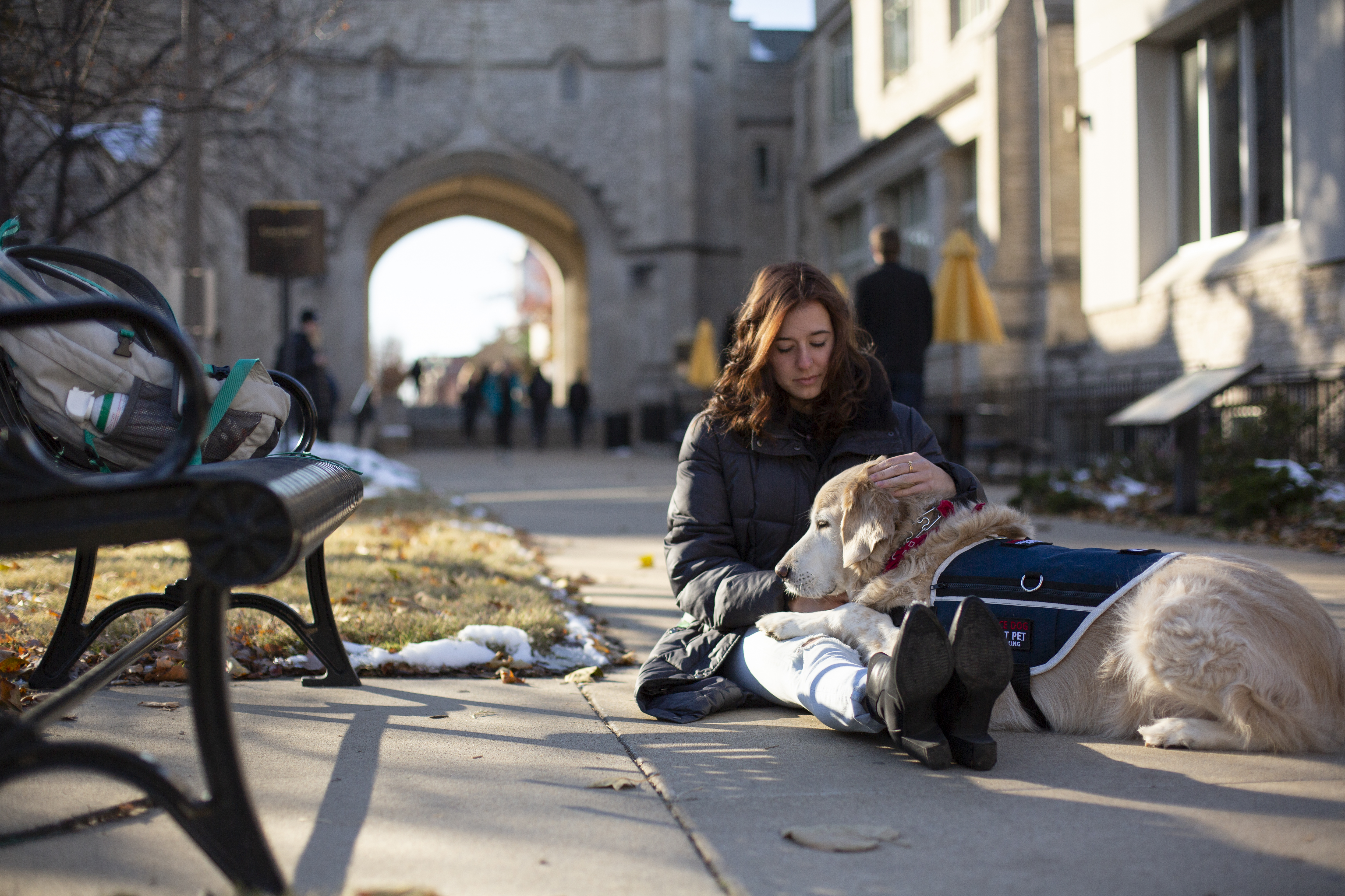 Student with her service dog